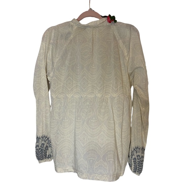 Athleta Tan and White Embellished Tunic with Tie Front - Picture 7 of 8